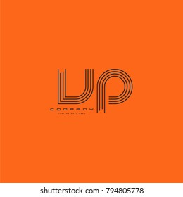 Letters V & P, VP joint logo icon. Stroke letter vector element.
