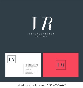 Letters V R, V & R joint logo icon with business card vector template.

