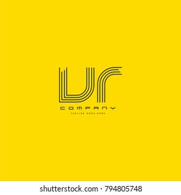 Letters V & R, VR joint logo icon. Stroke letter vector element.
