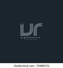 Letters V & R, VR joint logo icon. Stroke letter vector element.
