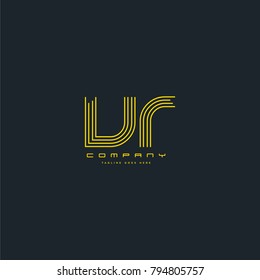 Letters V & R, VR joint logo icon. Stroke letter vector element.
