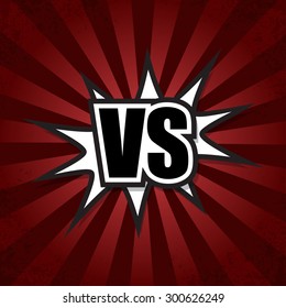 The letters V S on the retro background ray