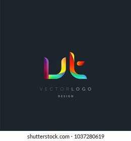 Letters V T, V & T logo, multi colour letters icon vector template.