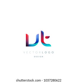 Letters V T, V & T logo, multi colour letters icon vector template.