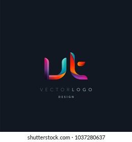 Letters V T, V & T logo, multi colour letters icon vector template.