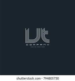 Letters V & T, VT joint logo icon. Stroke letter vector element.
