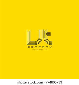 Letters V & T, VT joint logo icon. Stroke letter vector element.
