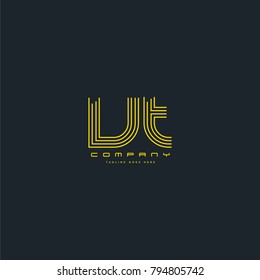 Letters V & T, VT joint logo icon. Stroke letter vector element.
