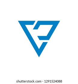 letters v triangle arrows logo vector