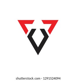 letters v triangle arrows logo vector