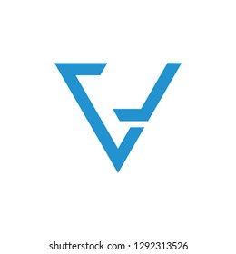 letters v triangle arrows logo vector