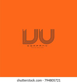 Letters V & U, VU joint logo icon. Stroke letter vector element.
