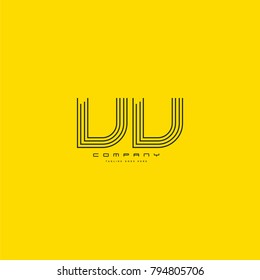 Letters V & V, VV joint logo icon. Stroke letter vector element.
