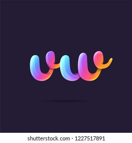 Letters V W, V & W 3D logo, multi colour gradient letters icon vector template.