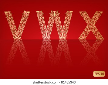 Letters -  v, w, x