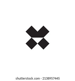 
Esquema de letras V y X, logotipo de cuadrado de símbolos simple vectorial