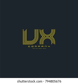 Letters V & X, VX joint logo icon. Stroke letter vector element.
