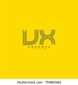 Letters V & X, VX joint logo icon. Stroke letter vector element.
