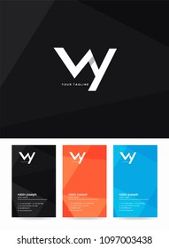 Letters V & Y joint logo, emblem or icon with business card vector template.