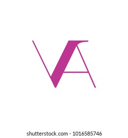 letters va linked geometric logo vector