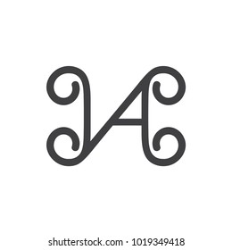 letters va linked logo vector