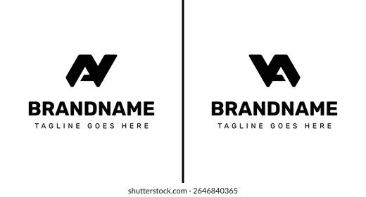 Letras VA ou NAV Monogram Logo, para VA AV NAV NVA AVN ANV VAN