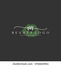 Letters VA, Watercolor Lips, Premade Logo Design, Logo for Makeup Artist Business Branding, Blush Beauty Boutique Logo Design, Calligraphy Logo