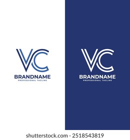 Cartas Linha VC Monograma logotipo, adequado para negócios com CV ou VC iniciais