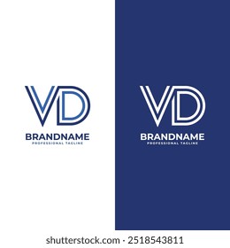 Letters VD Line Monogram Logo, suitable for business with DV or VD initials