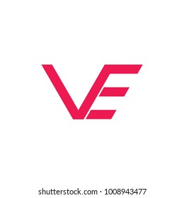 letters ve geometric design logo vector