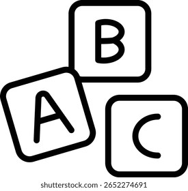 Letters vector line icon design