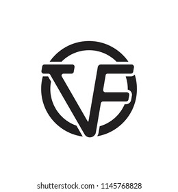 letters vf cirle linked logo vetor