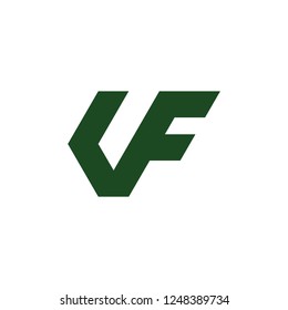 letters vf simple geometric linked logo 