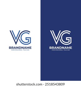 Logotipo del monograma de la línea de las letras VG, conveniente para el negocio con las iniciales de GV o de VG