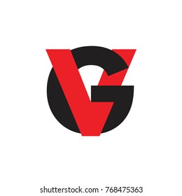letters vg linked overlapping design logo vector