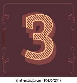 Letters vintage vector design stripes alphabet