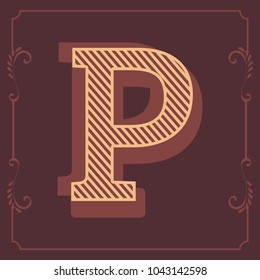 Letters vintage vector design stripes alphabet