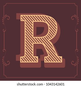 Letters vintage vector design stripes alphabet