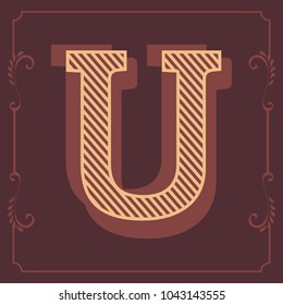 Letters vintage vector design stripes alphabet