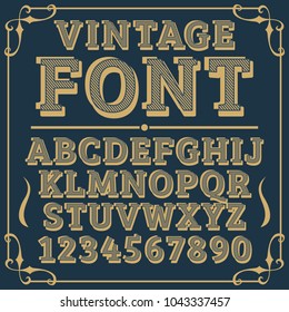 Letters vintage vector design stripes alphabet