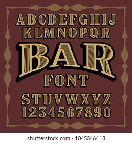 Letters vintage vector design stripes alphabet