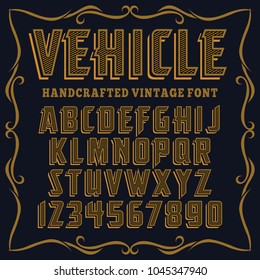 Letra alfabeto vintage de franjas de diseño vectorial vintage