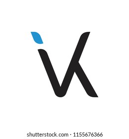 Letters Vk Linked Logo Vector 