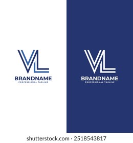 Letters VL Line Monogram Logo, suitable for business with LV or VL initials
