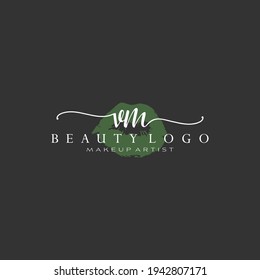 Letters VM, Watercolor Lips, Premade Logo Design, Logo for Makeup Artist Business Branding, Blush Beauty Boutique Logo Design, Calligraphy Logo