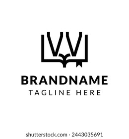 Letters VV Book Logo, suitable for business related to book with VV initials