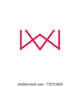 letters vw linked clear logo vector 