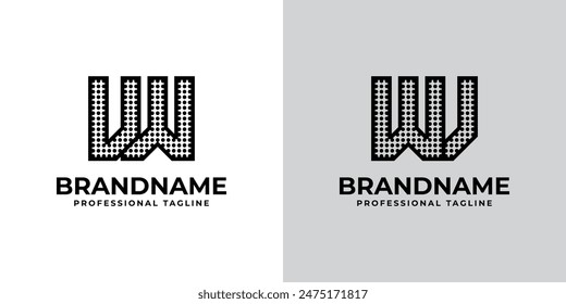 Letters VW and WV Dot Monogram Logo, Suitable for business with VW or WV initials