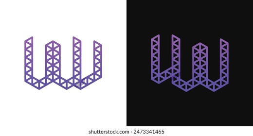 Letters VW and WV Polygon Logo, suitable for business related to polygon with WV or VW initials