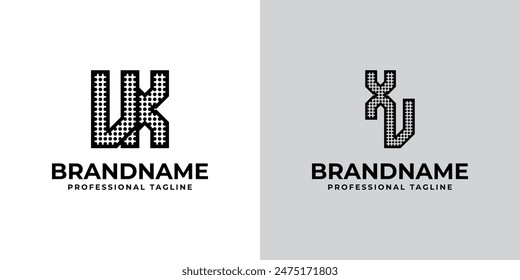 Letters VX and XV Dot Monogram Logo, Suitable for business with VX or XV initials